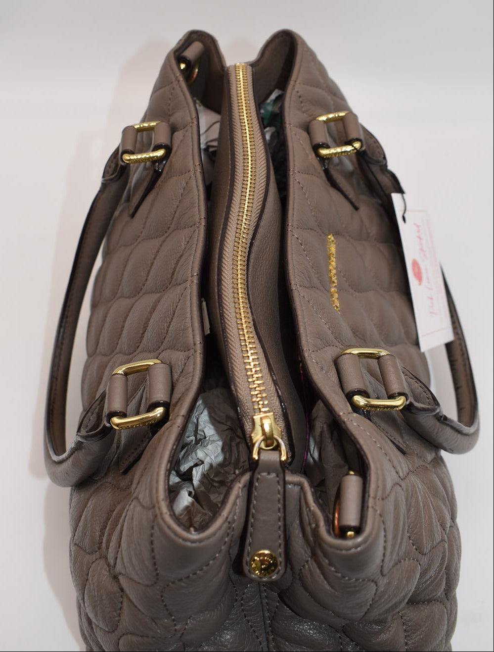 Vera Bradley Quilted Leather Large Emma Satchel Bag