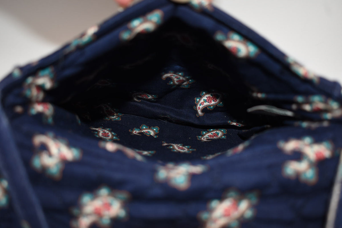 Vintage Vera Bradley Small Crossbody Bag in "Navy -1991" Pattern