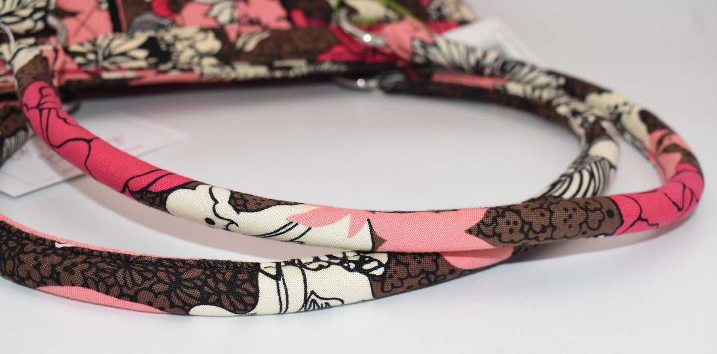 Vera Bradley Frame Satchel Bag in "Mocha Rouge" Pattern