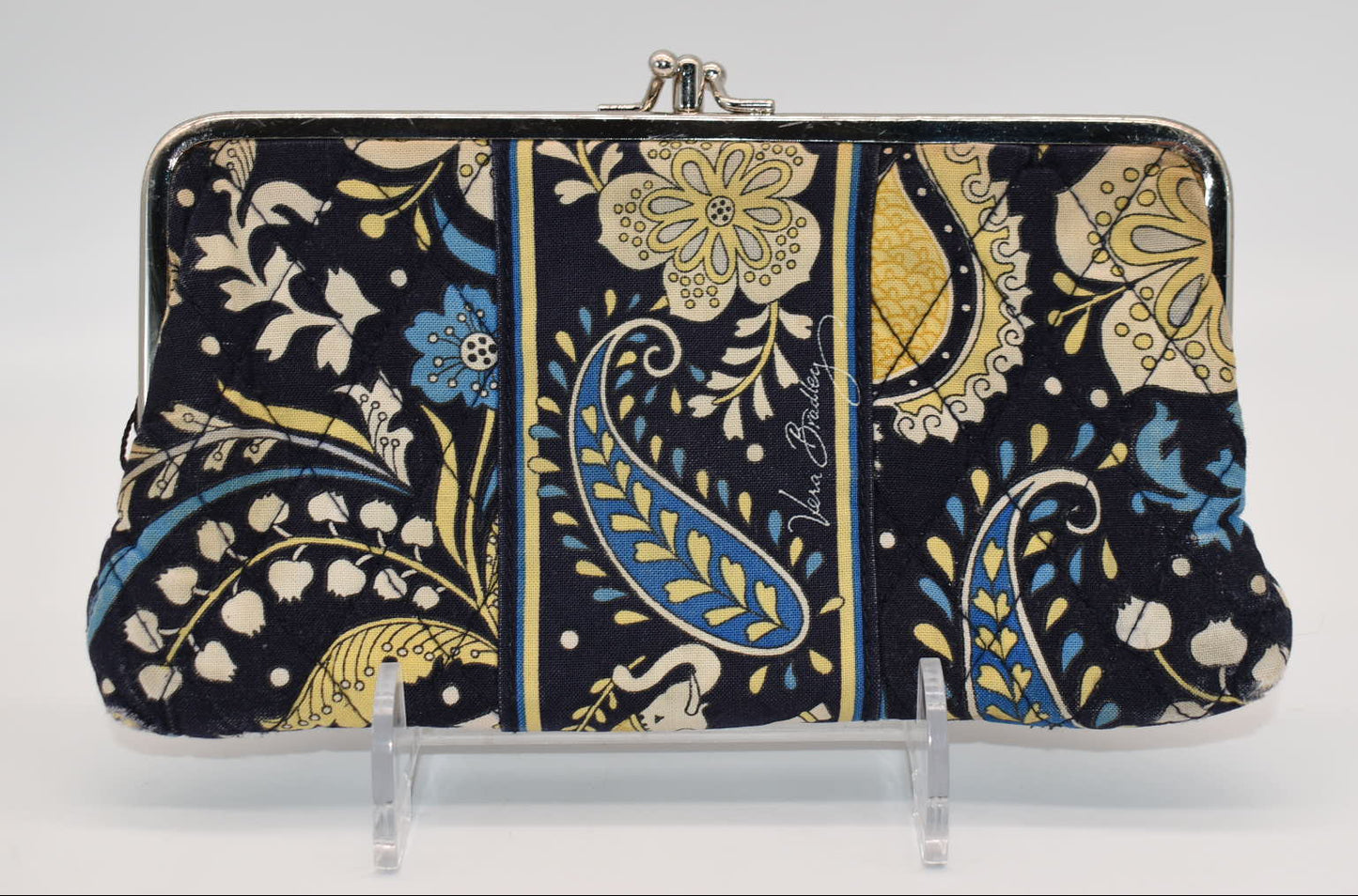 Vera Bradley Double Kisslock Wallet in "Ellie Blue" Pattern
