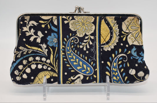 Vera Bradley Double Kisslock Wallet in "Ellie Blue" Pattern
