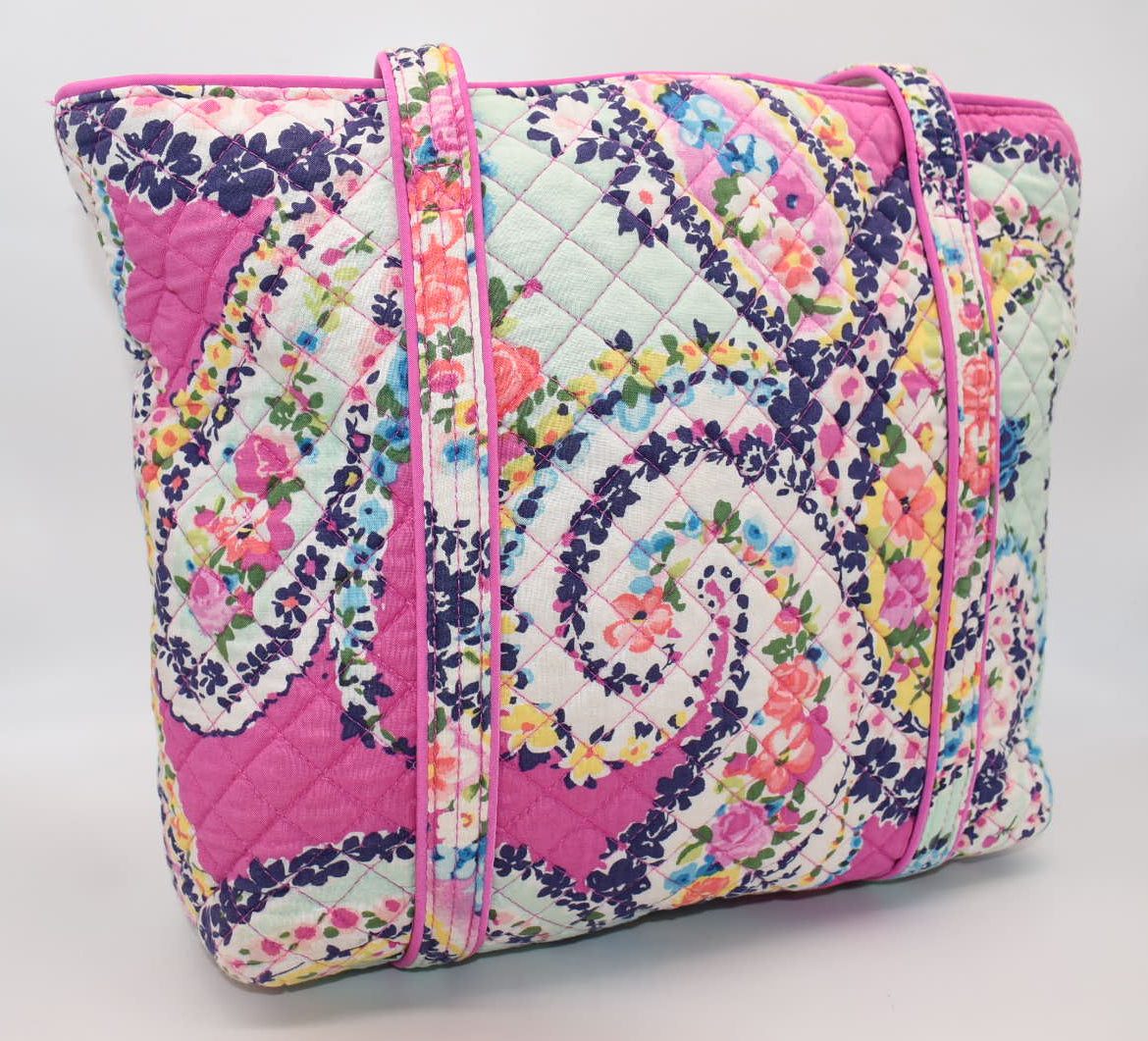 Vera Bradley Iconic Small Vera Tote Bag in "Wildflower Paisley" Pattern