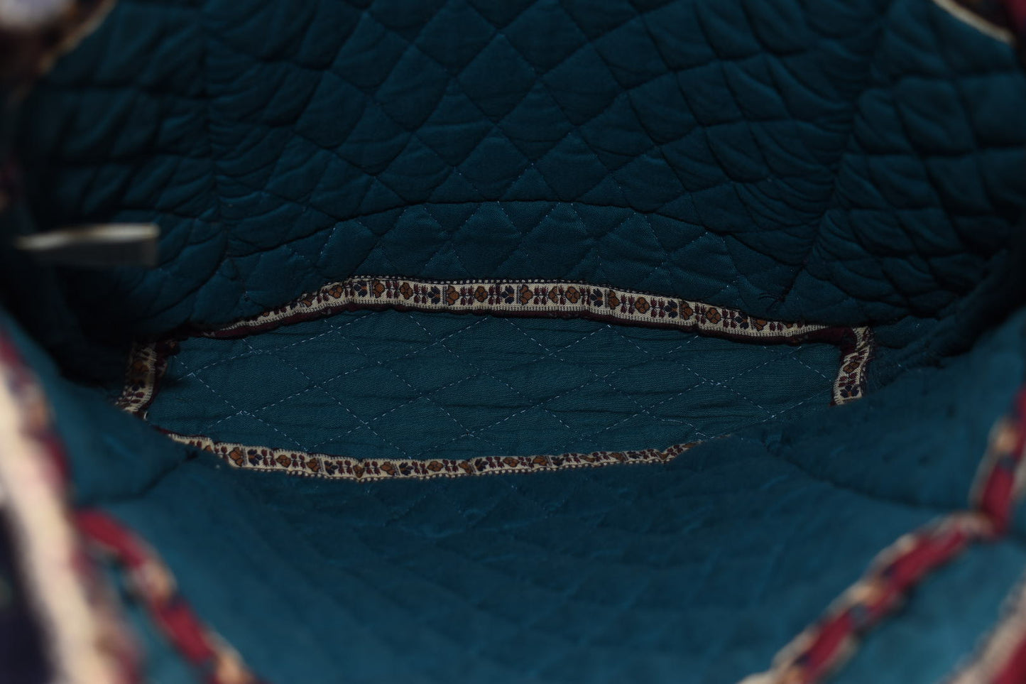 Vintage Vera Bradley Small Tote Bag in "Navy-1991" Pattern