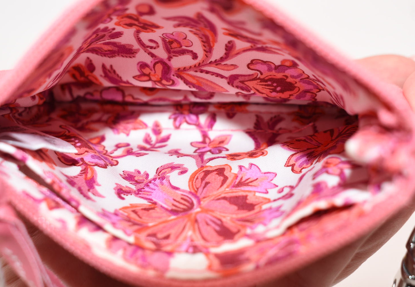 Vera Bradley Zip ID Lanyard in "Terra Cotta Rose" Pattern