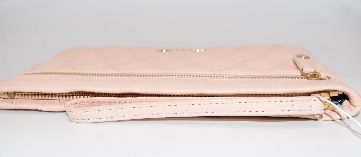 Vera Bradley Quilted Leather Mia Wristlet in Blush