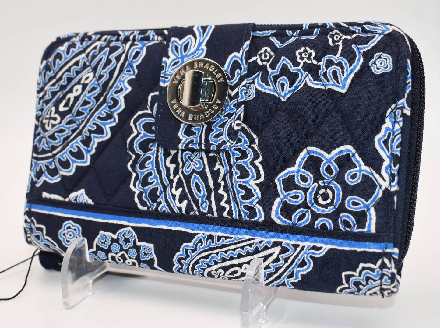Vera Bradley Turnlock Wallet in "Blue Bandana" Pattern