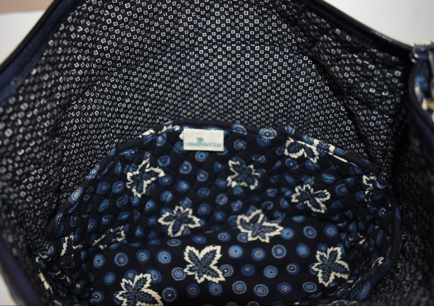 Vera Bradley Villager Tote Bag in "Blue Coin-2003" Pattern