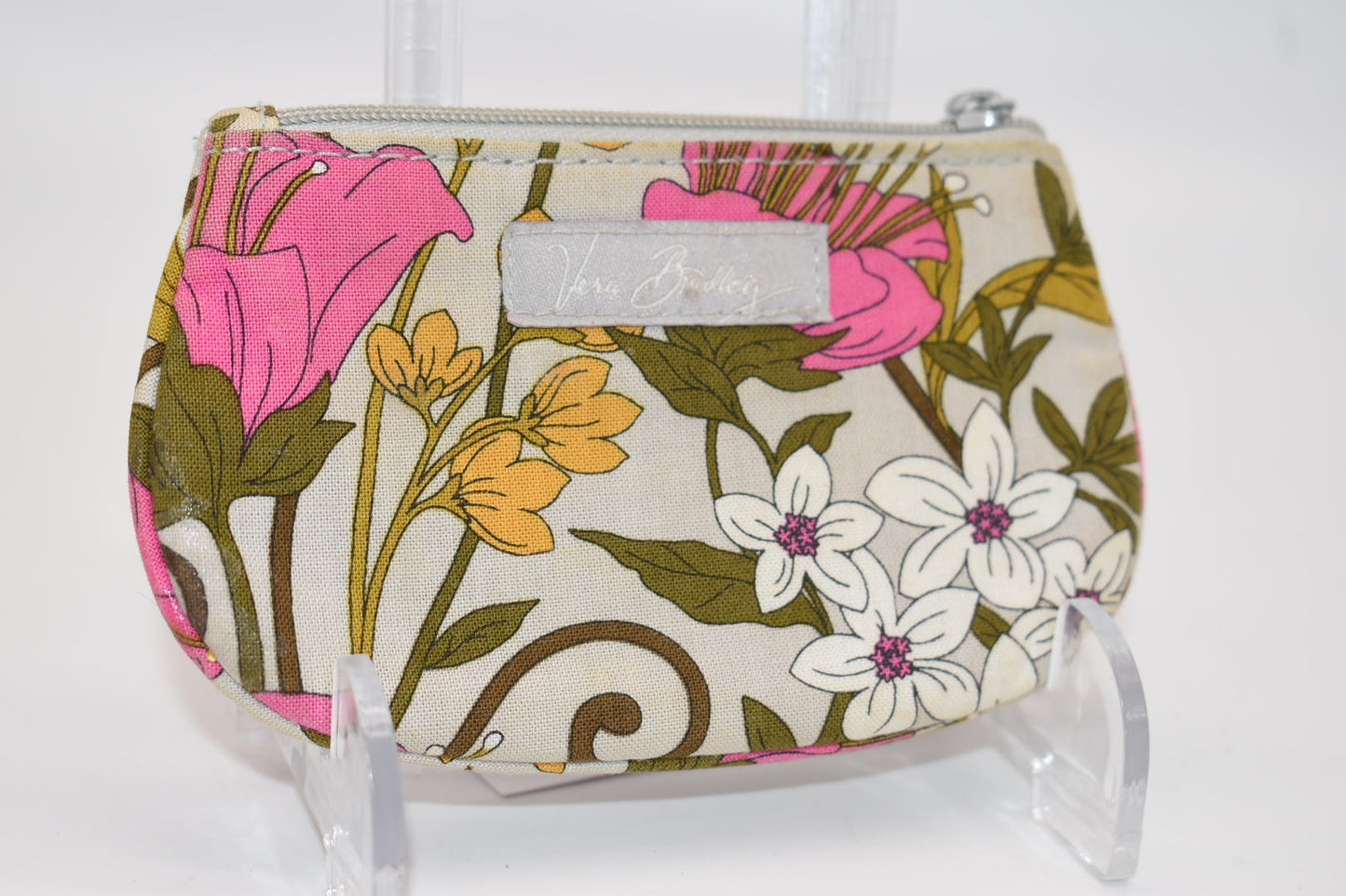 Vera Bradley Clip Zip ID Case in "Tea Garden" Pattern