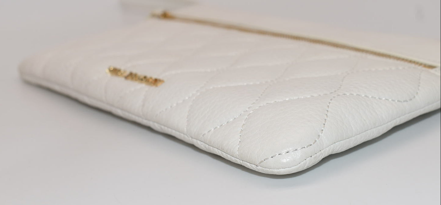 Vera Bradley Quilted Mia Leather Wristlet in White