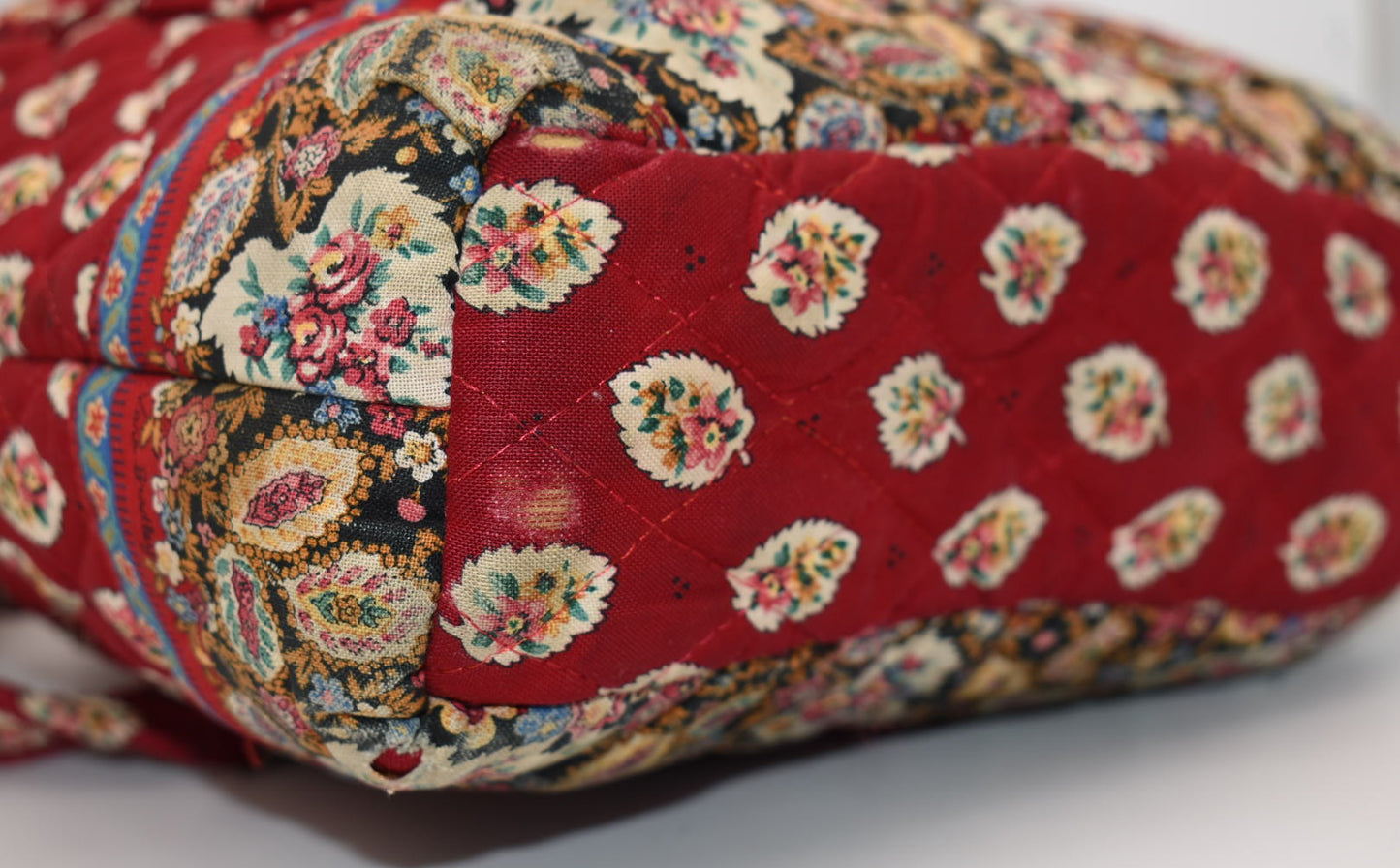 Vera Bradley Small Villager Tote Bag in "Red Leaf" Pattern