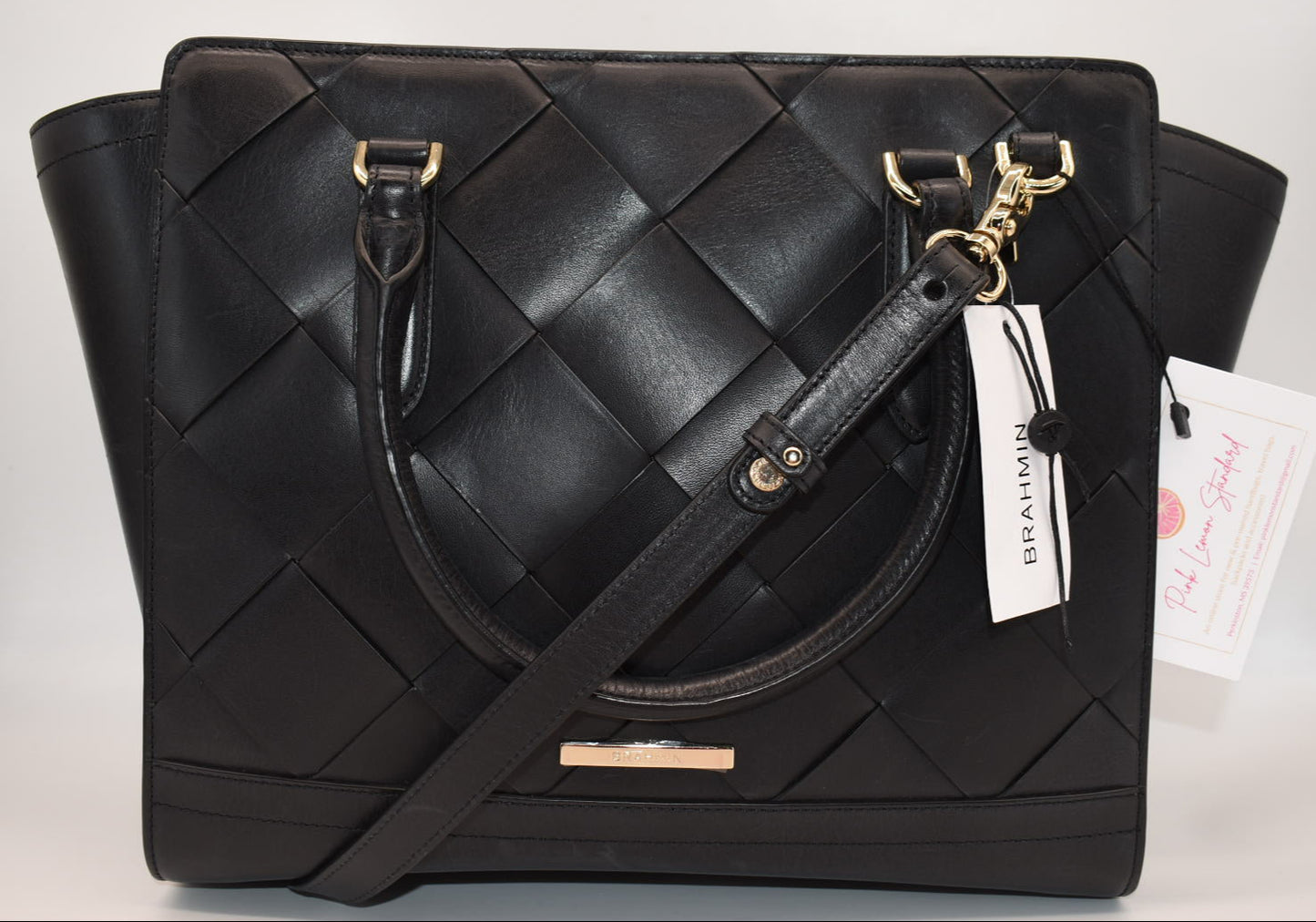 Brahmin Aubree Satchel Bag in Black Vik