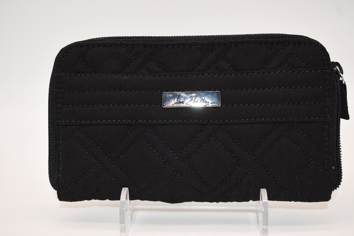 Vera Bradley Zip Around Wallet/ Demi Clutch in Microfiber Black