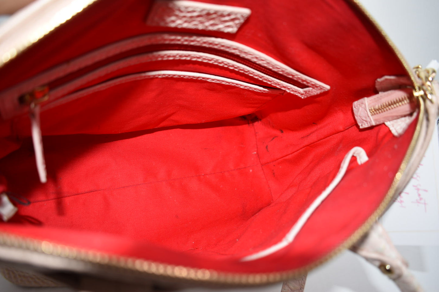 Dooney & Bourke Pink Pearl Croc Domed Satchel Bag