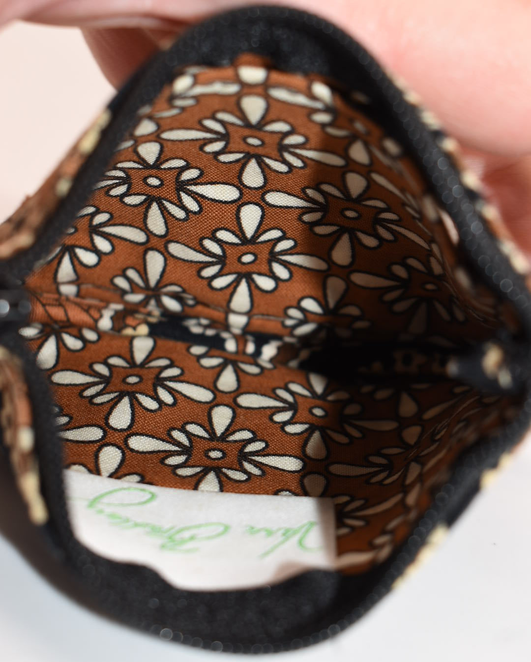 Vera Bradley Clip Zip ID Case in "Caffe' Latte" Pattern