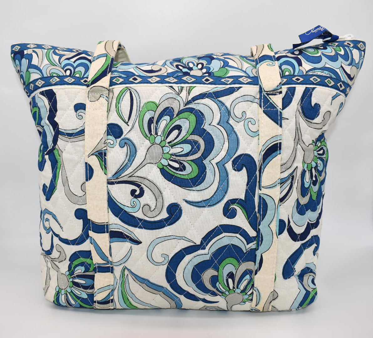 Vera Bradley Villager Tote Bag in "Mediterranean White" Pattern