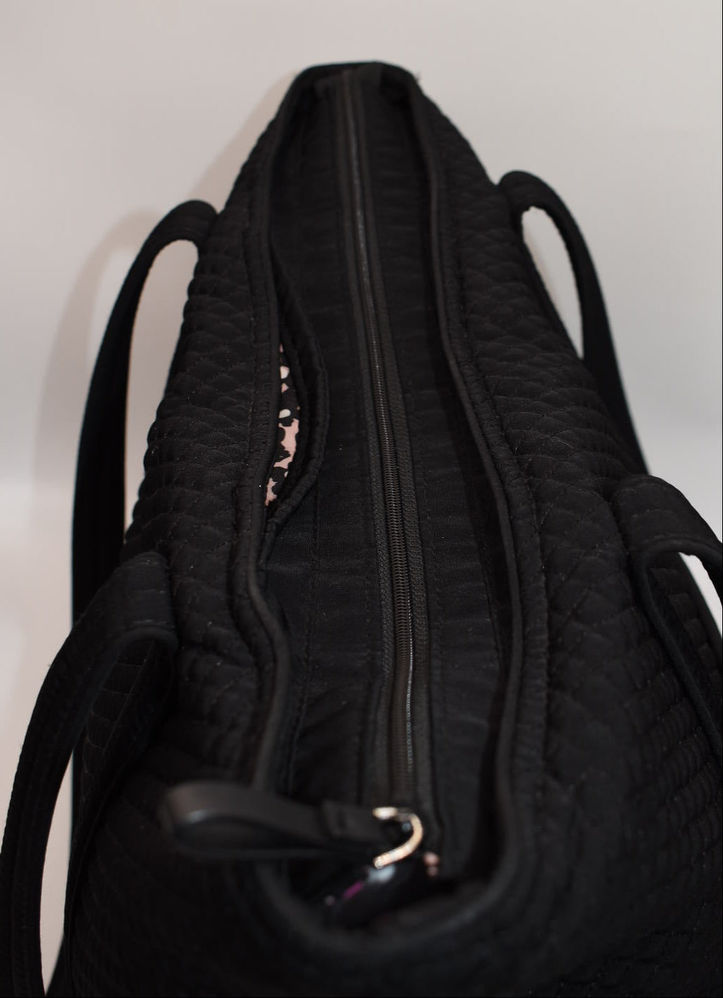 Vera Bradley Large Iconic Microfiber Vera Tote Bag in Black
