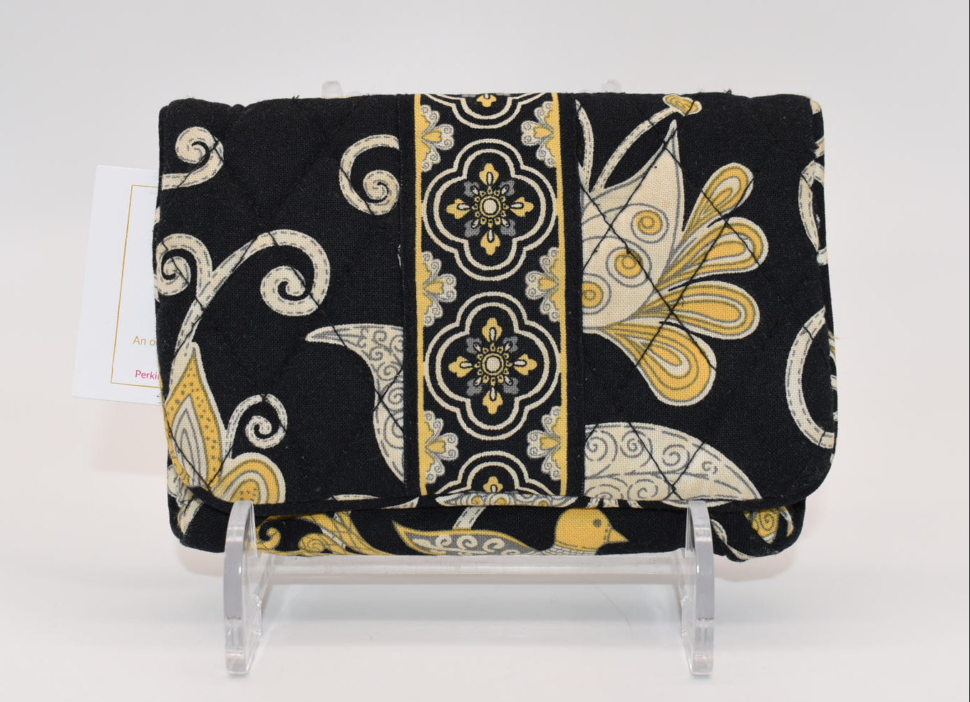 Vera Bradley "One for the Money" Bifold Wallet in Yellow Bird Pattern