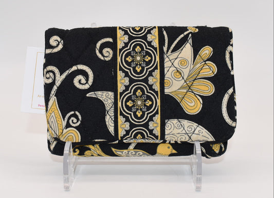 Vera Bradley "One for the Money" Bifold Wallet in Yellow Bird Pattern