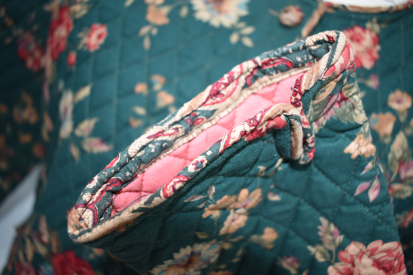 Vintage Vera Bradley Large Cropped Jacket in "Greenbriar- 1987" Pattern