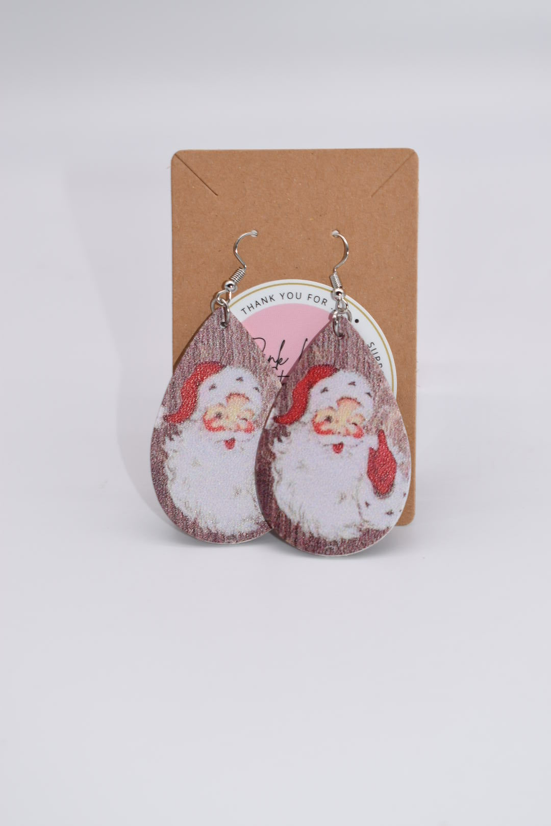Seasonal Earrings: "A Santa Wink" Drop Earrings