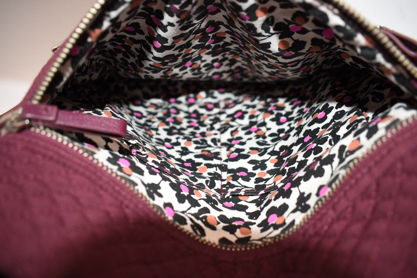 Vera Bradley Microfiber Triple Zip Hipster Crossbody Bag in "Hawthorn Rose"