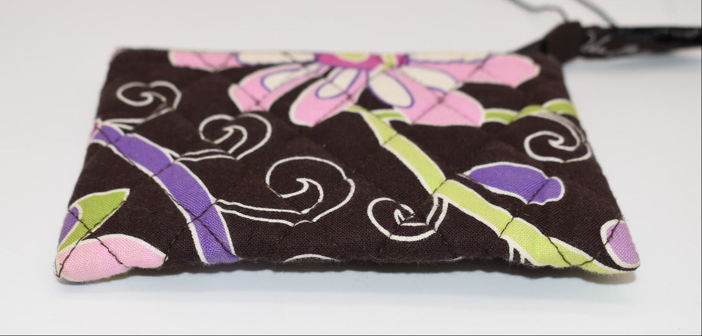 Vera Bradley Zip Coin Pouch in "Purple Punch" Pattern