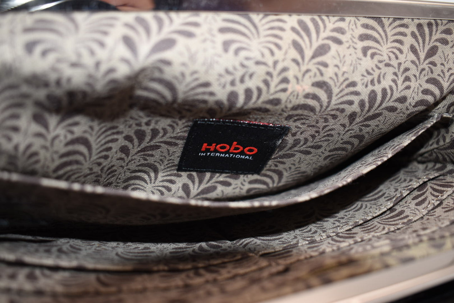 HOBO Lauren Clutch Wallet in Black Embossed Leather