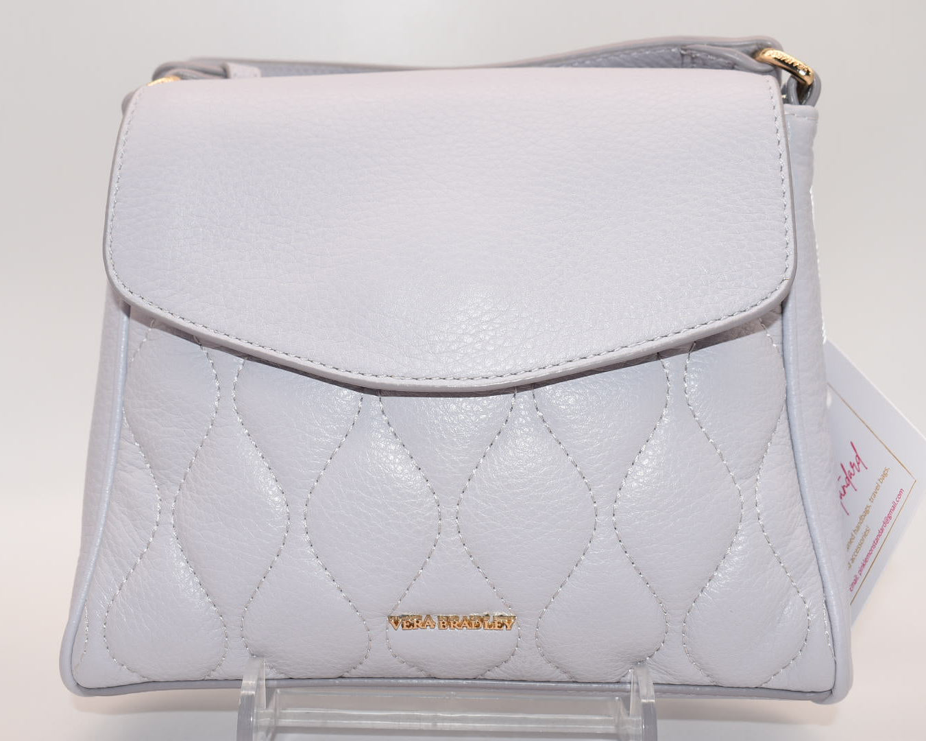 Vera Bradley Sarah Quilted Leather Crossbody Bag in Cloud Gray