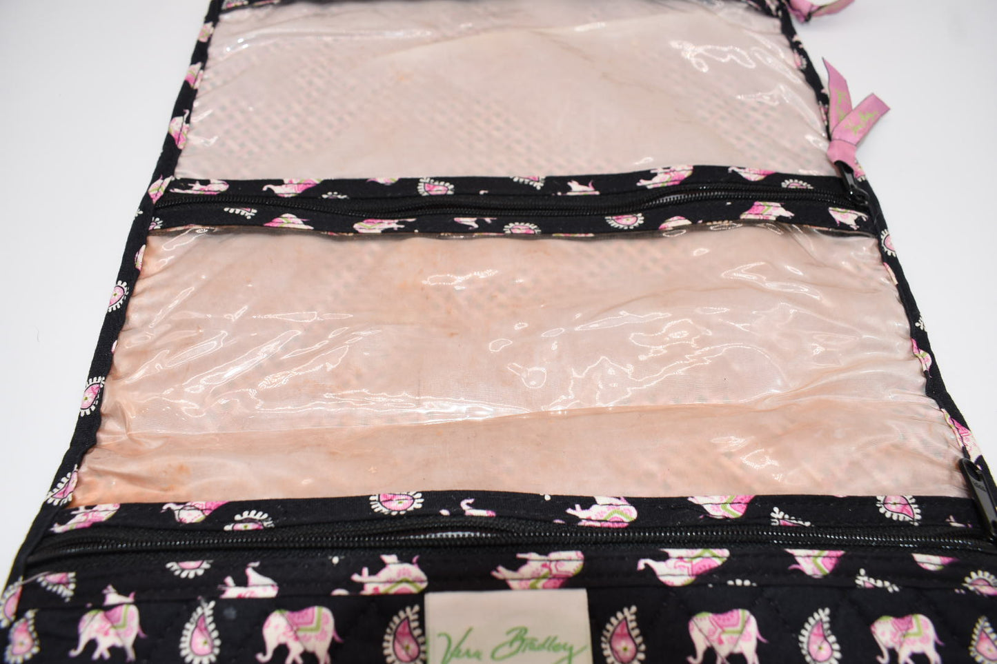 Vera Bradley Travel Cosmetic & Toiletry Organizer in "Pink Elephants" Pattern