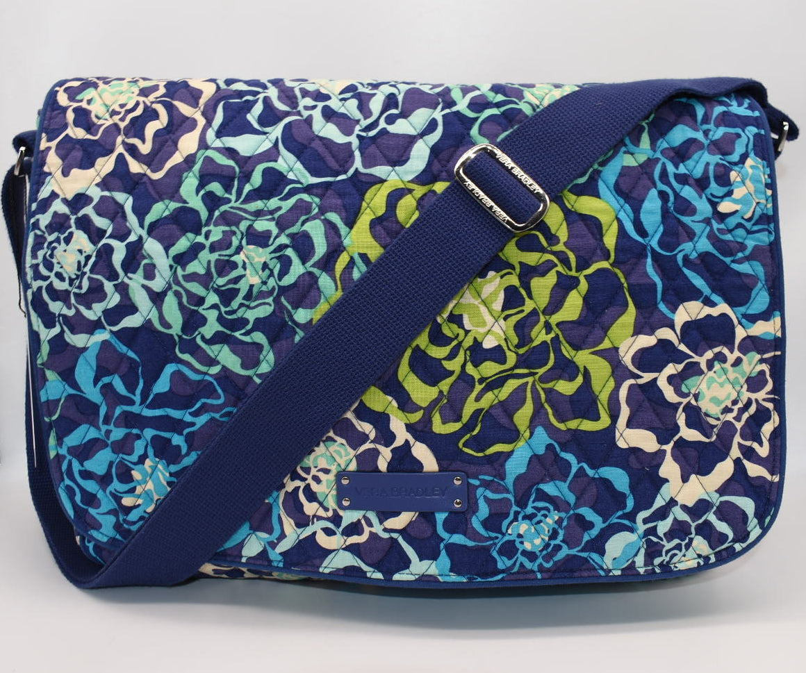Vera Bradley Laptop Messenger Bag in "Katalina Blues" Pattern