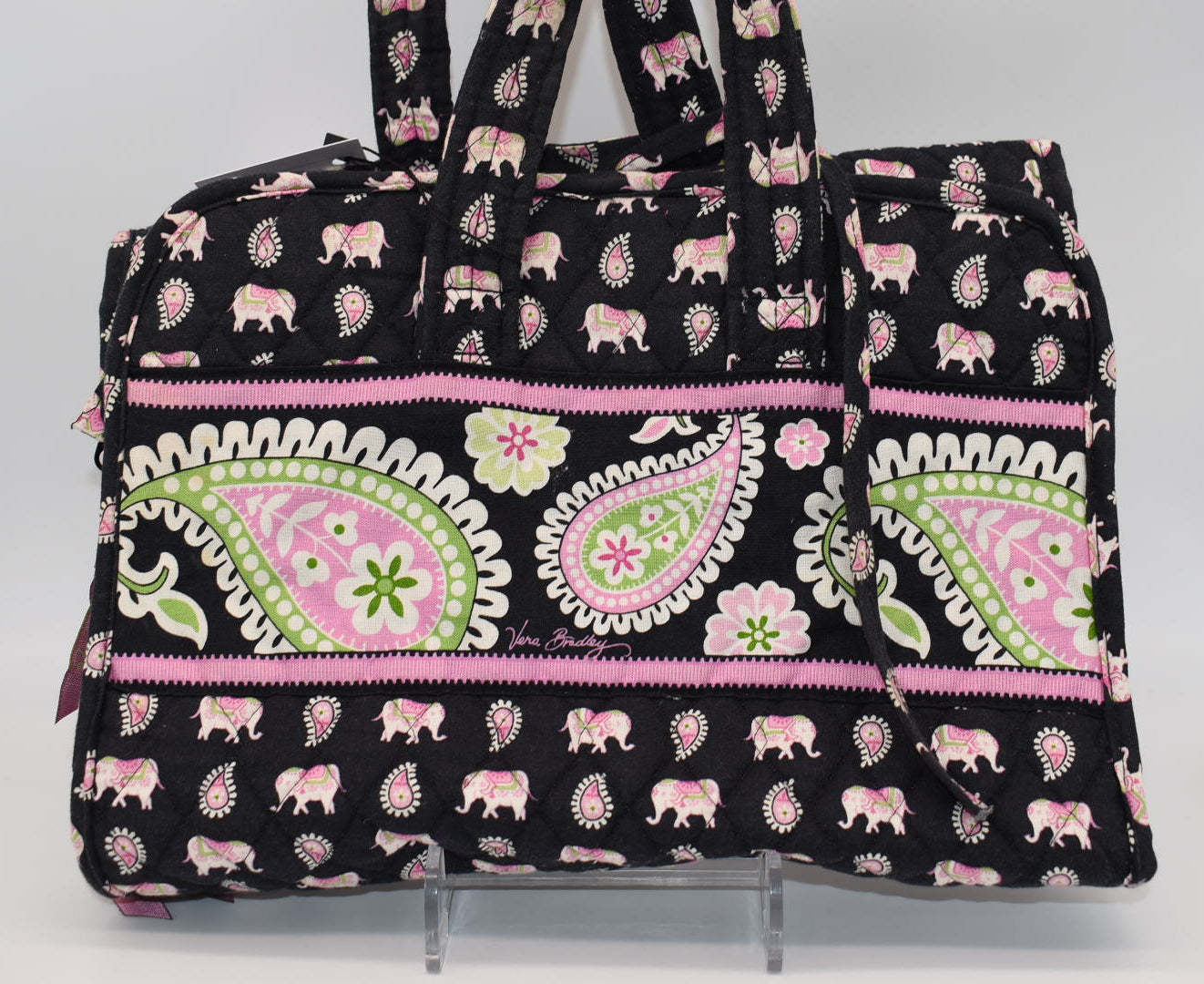 Vera Bradley Travel Cosmetic & Toiletry Organizer in "Pink Elephants" Pattern
