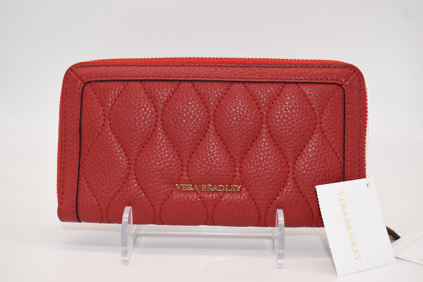 Vera Bradley Quilted Leather Georgia Wallet in Tango Red
