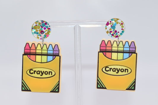 Statement Earrings: Colorful Crayon Drop Earrings