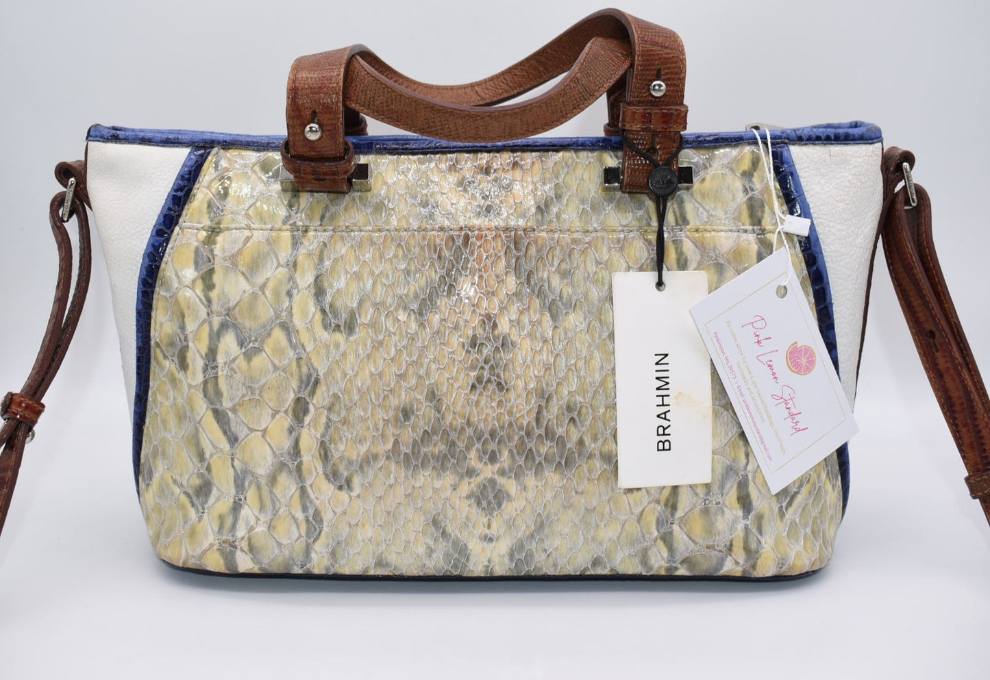 Brahmin Mini Asher Satchel Bag – Pink Lemon Standard