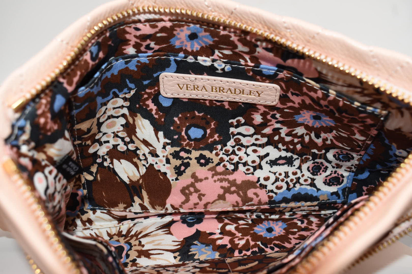 Vera Bradley Quilted Leather Mia Wristlet in Blush
