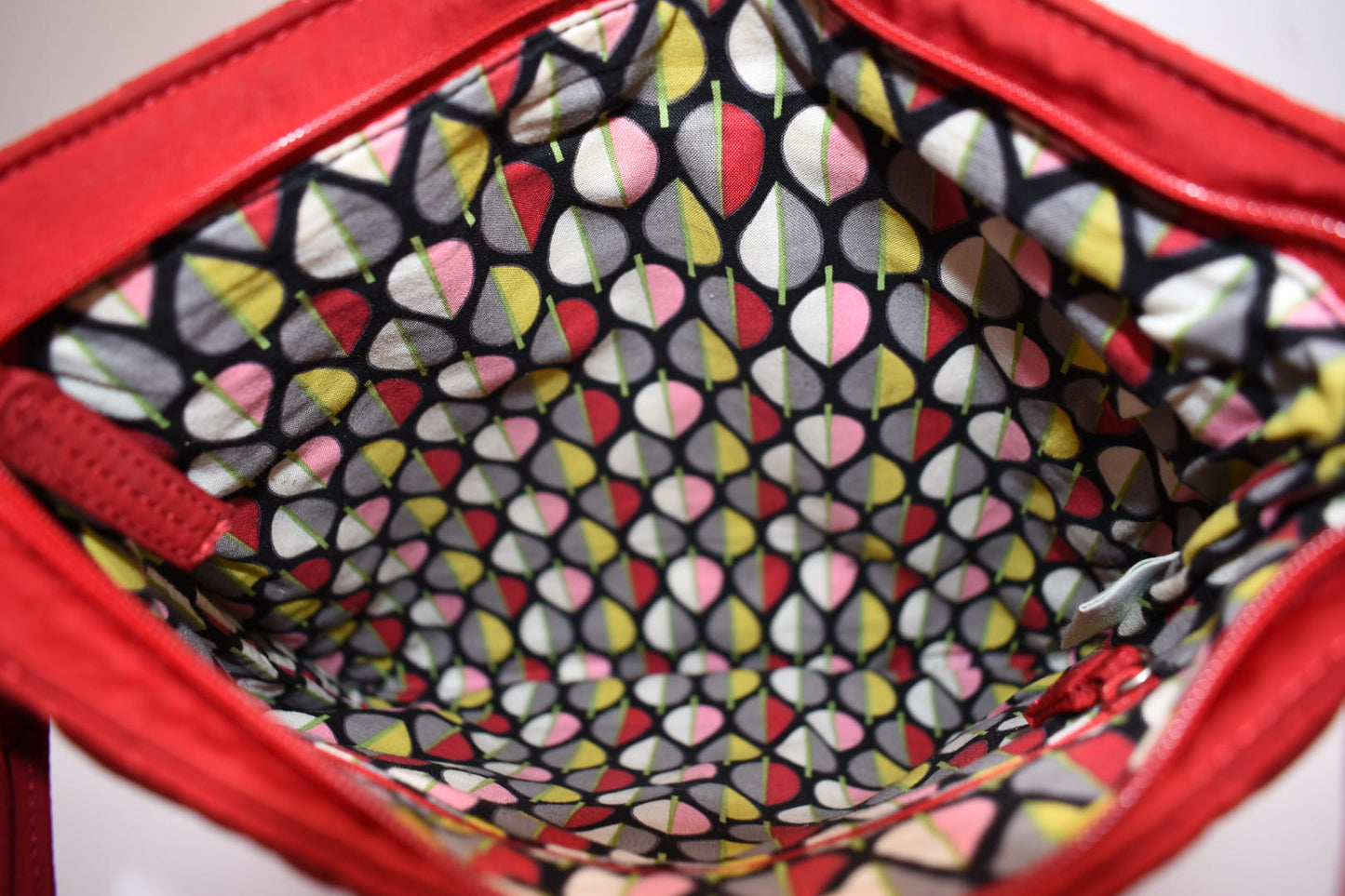 Vera Bradley Microfiber Triple Zip Hipster Crossbody Bag in "Tango Red"