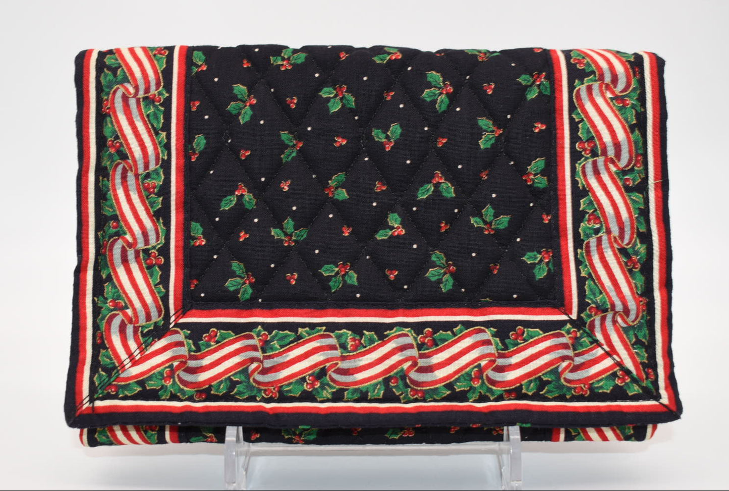 Vintage Vera Bradley Elite Crossbody Bag in "Holly & Ribbons" Pattern