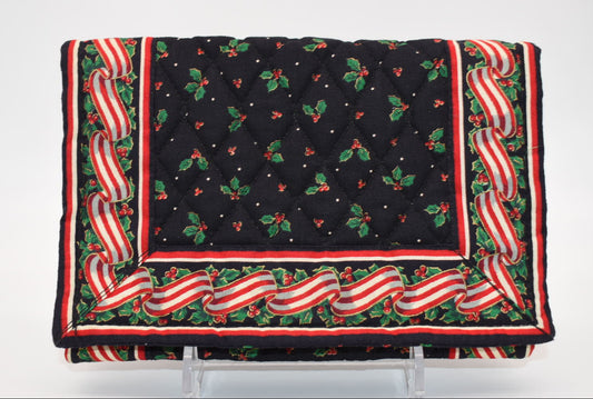 Vintage Vera Bradley Elite Crossbody Bag in "Holly & Ribbons" Pattern