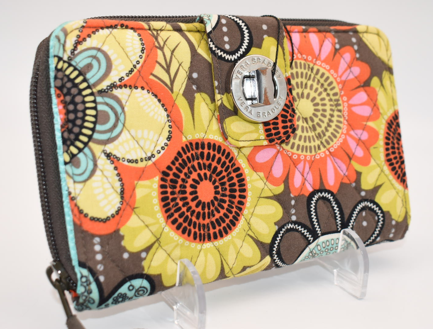 Vera Bradley Turnlock Wallet in "Flower Shower" Pattern
