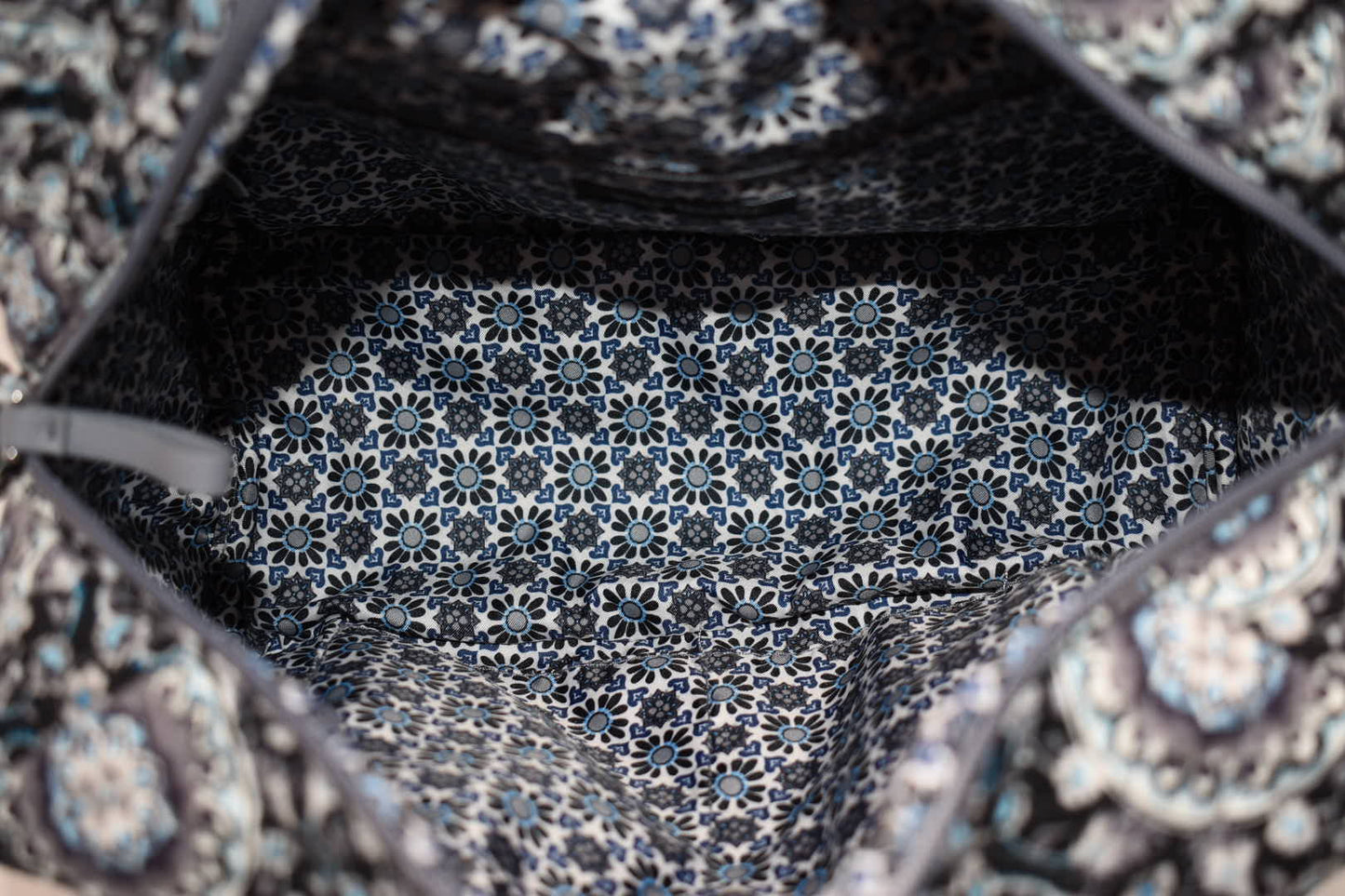 Vera Bradley Iconic 100 Handbag in "Charcoal Medallion" Pattern