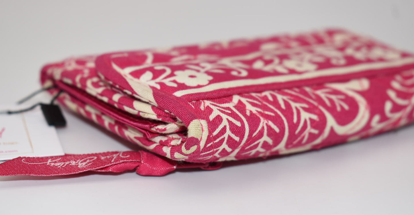 Vera Bradley Trifold Euro Wallet in "Twirly Birds Pink" Pattern