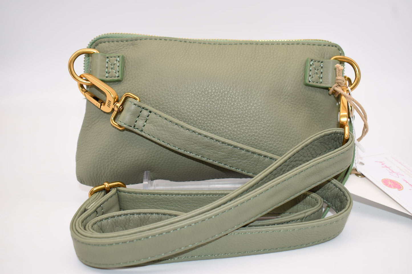 HOBO Fern Leather Slim Belt Bag in Watercress