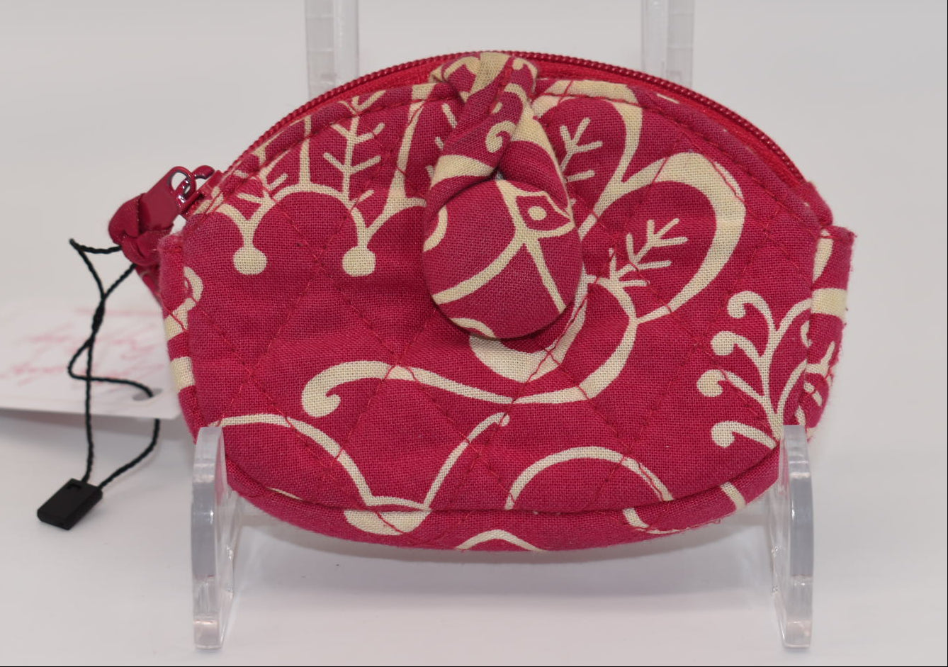 Vera Bradley Button Coin Purse in "Twirly Birds- Pink" Pattern