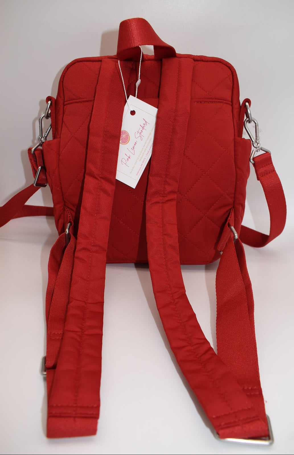 Vera Bradley Convertible Small Backpack in Performance Twill - Cardinal Red