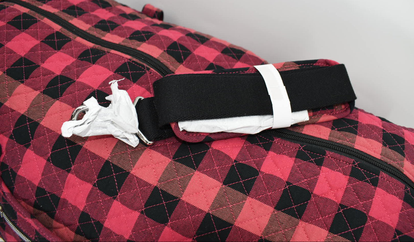 Vera Bradley Large Traveler Duffel Bag in "Garnet Buffalo Check" Pattern