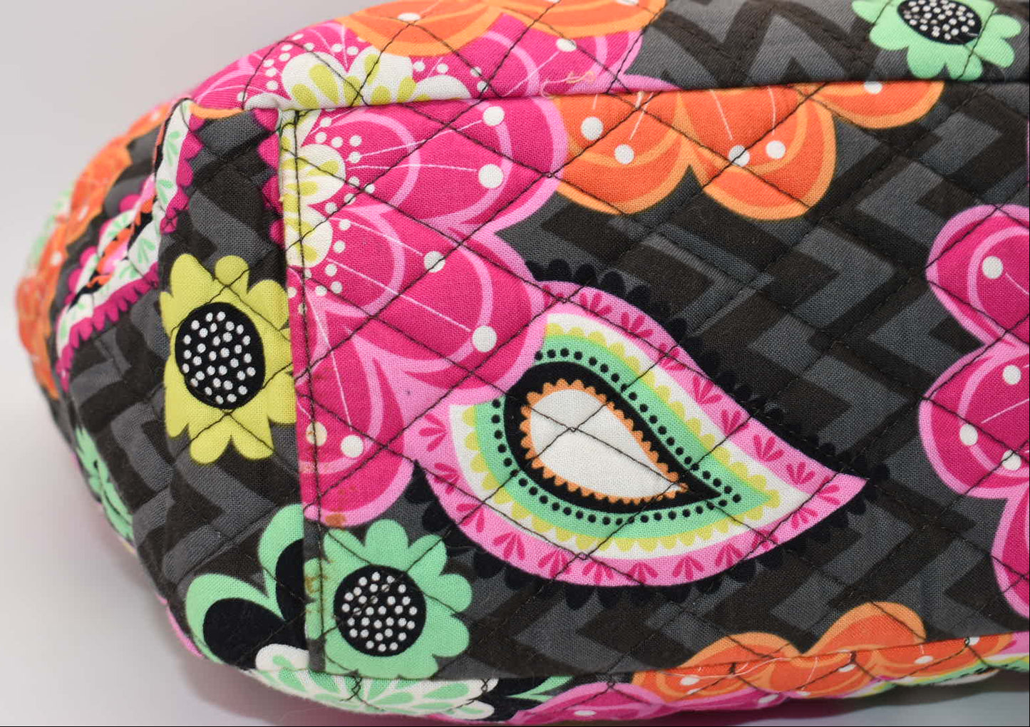 Vera Bradley Large Crescent Shoulder Handbag in "Ziggy Zinnia" Pattern