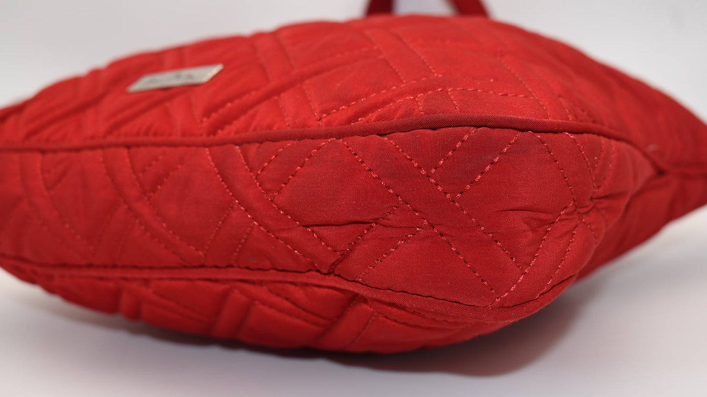 Vera Bradley Microfiber Triple Zip Hipster Crossbody Bag in "Tango Red"