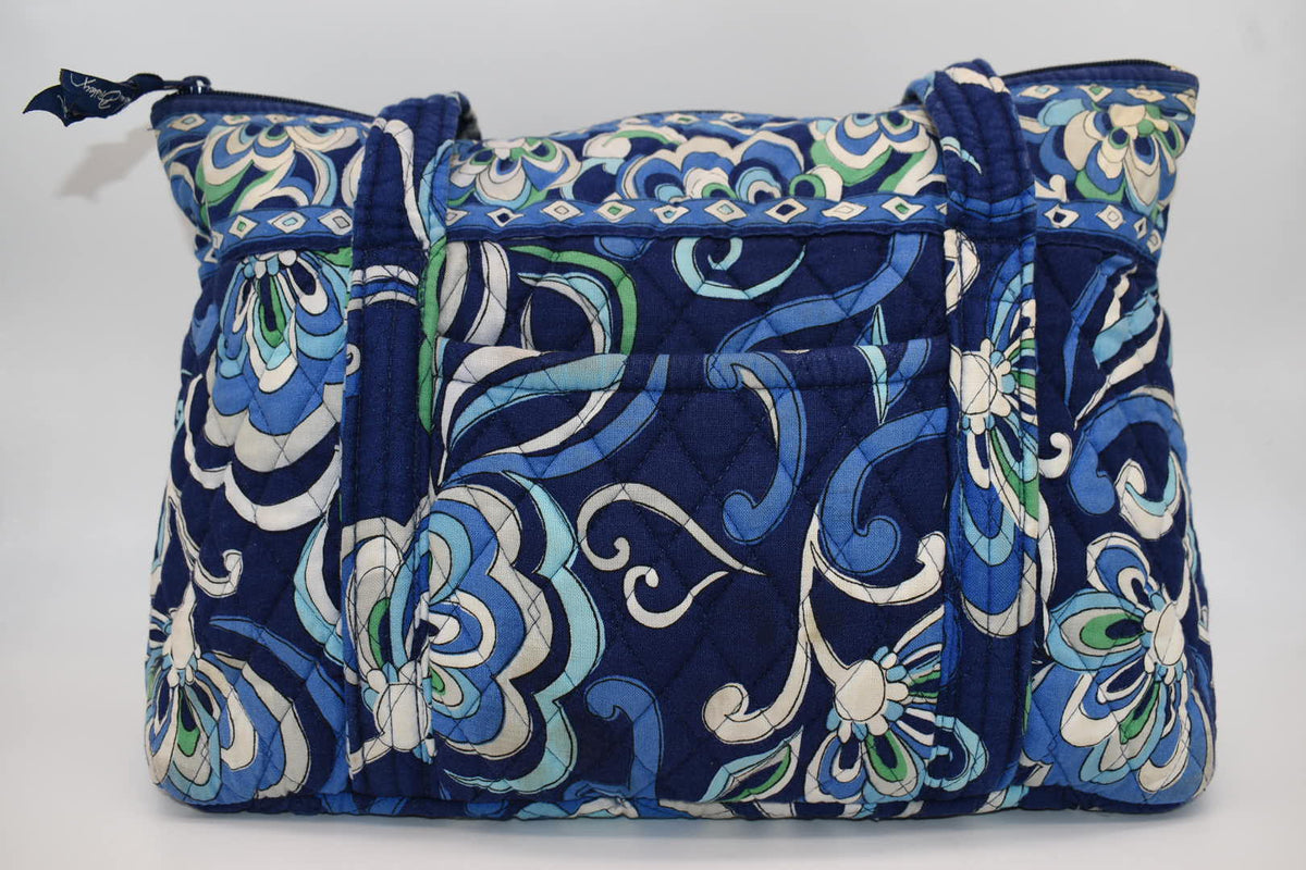 Vera Bradley Large Betsy Shoulder Tote Bag in "Blue Mediterranean" Pattern