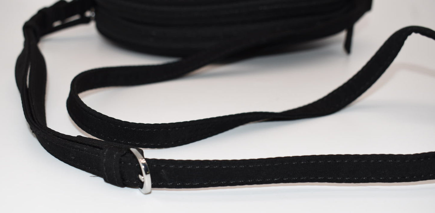 Vera Bradley Oval Crossbody Bag in Classic Black & Zebra Flock