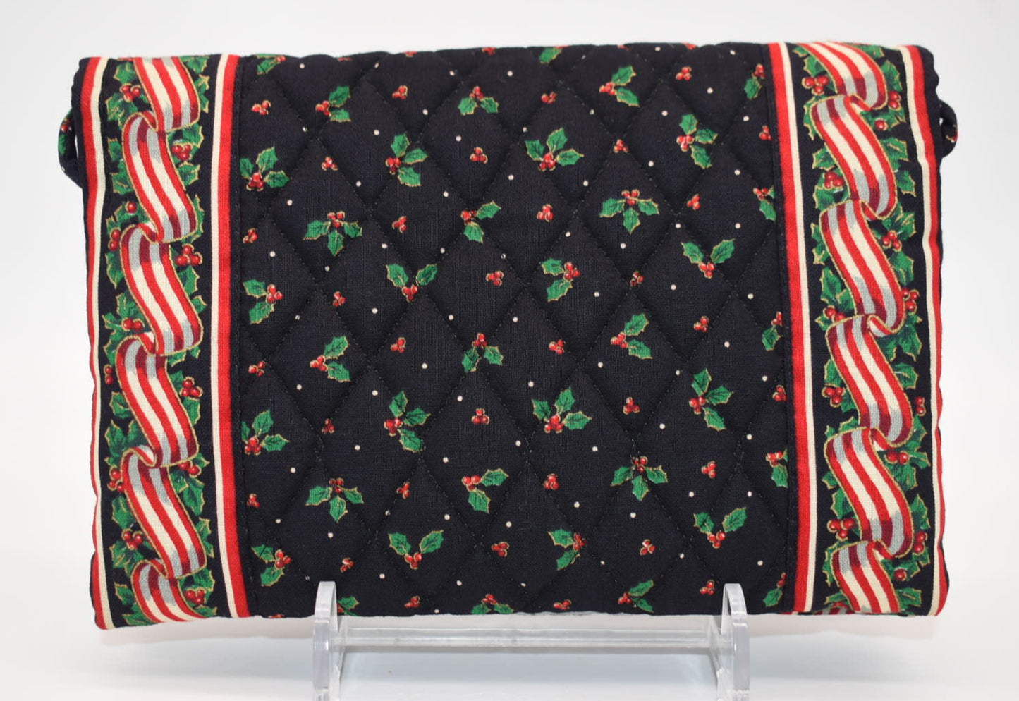 Vintage Vera Bradley Elite Crossbody Bag in "Holly & Ribbons" Pattern